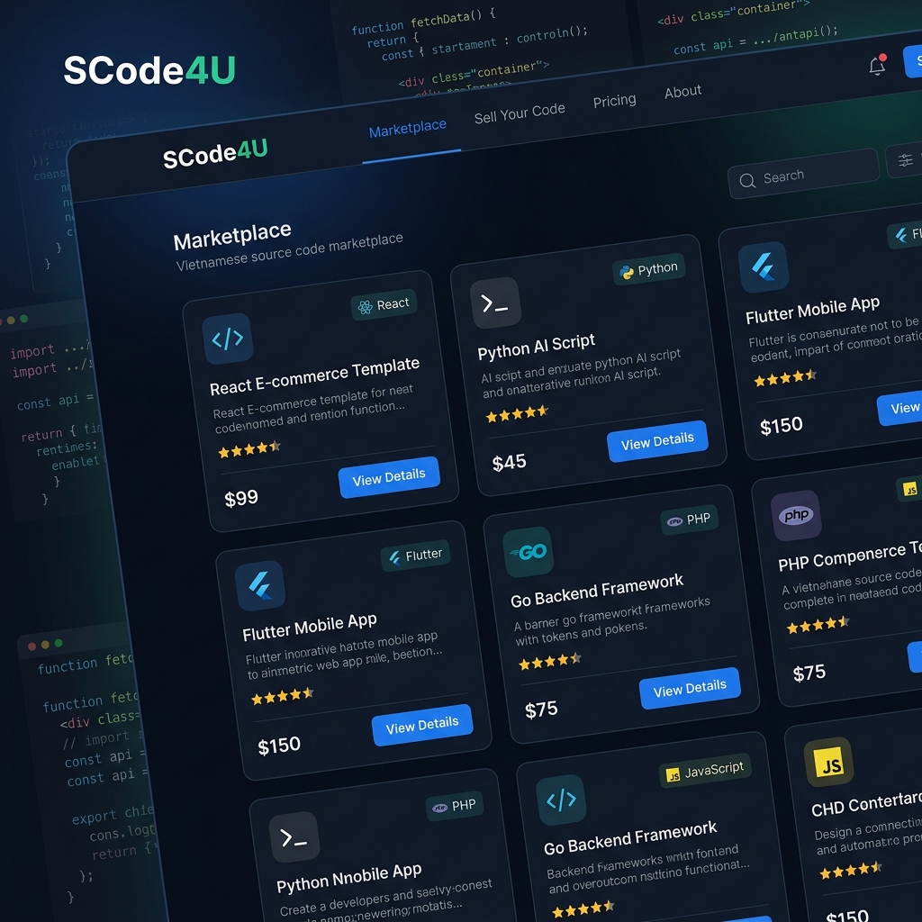 SCode4U - Marketplace mua bán source code Việt Nam